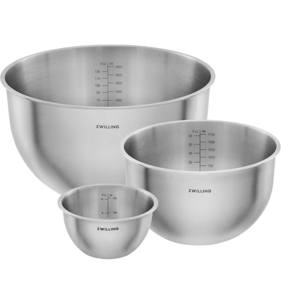 3-piece Fresh & Save Bowls stainless steel bowl set - silver