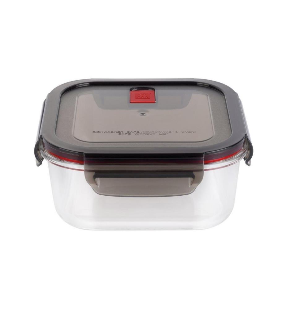 Square glass container - 500ml - Black and Clear