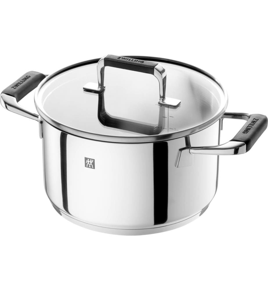 Stainless steel cookware - 5 Pieces - Silver plated