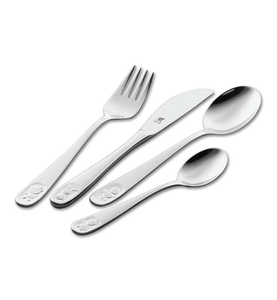 Set di 4 posate per bambini - Argento
