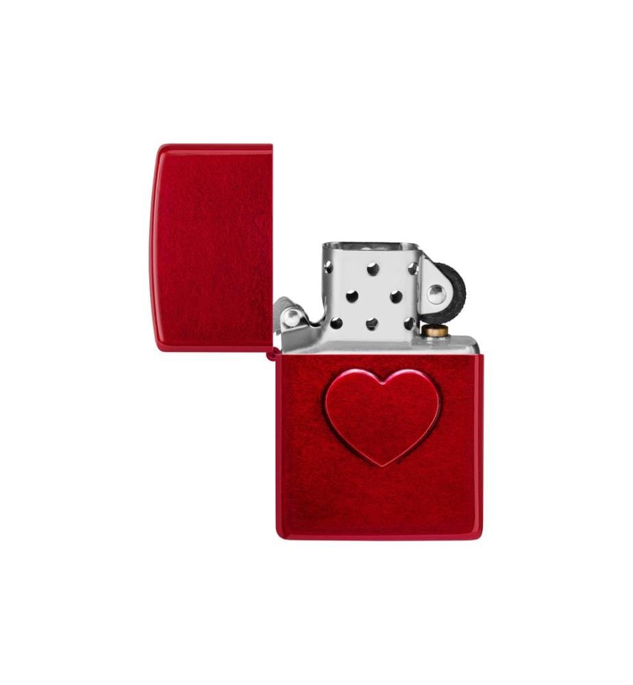 ZIPPO - Stamped Heart Design Rouge