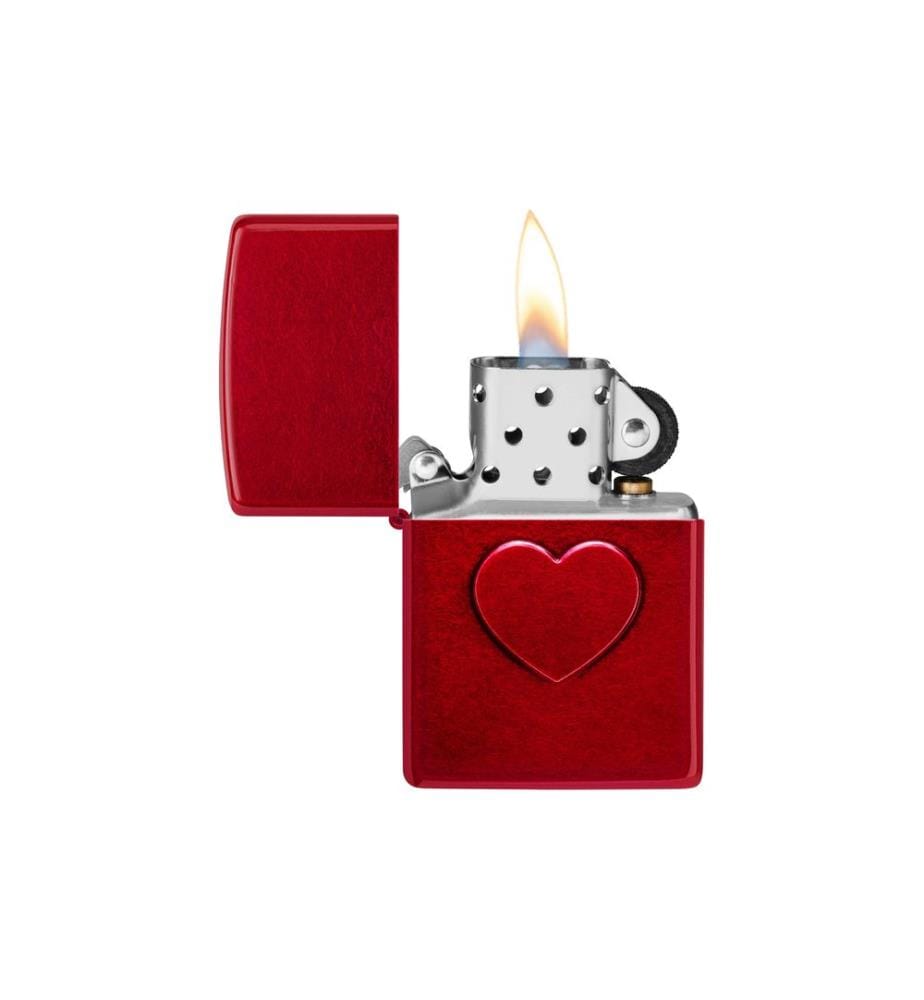 ZIPPO - Stamped Heart Design Rouge
