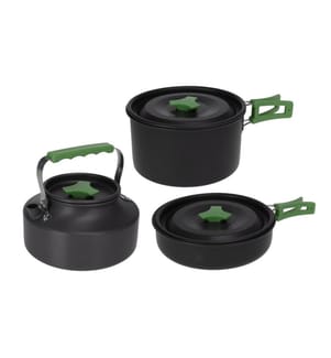 FTM - Kochgeschirr-Set, 3-teilig, Schwarz