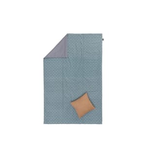 Urbanara - Picknickdecke Ankisa 130 x 190 cm - Grüngrau / Weiss