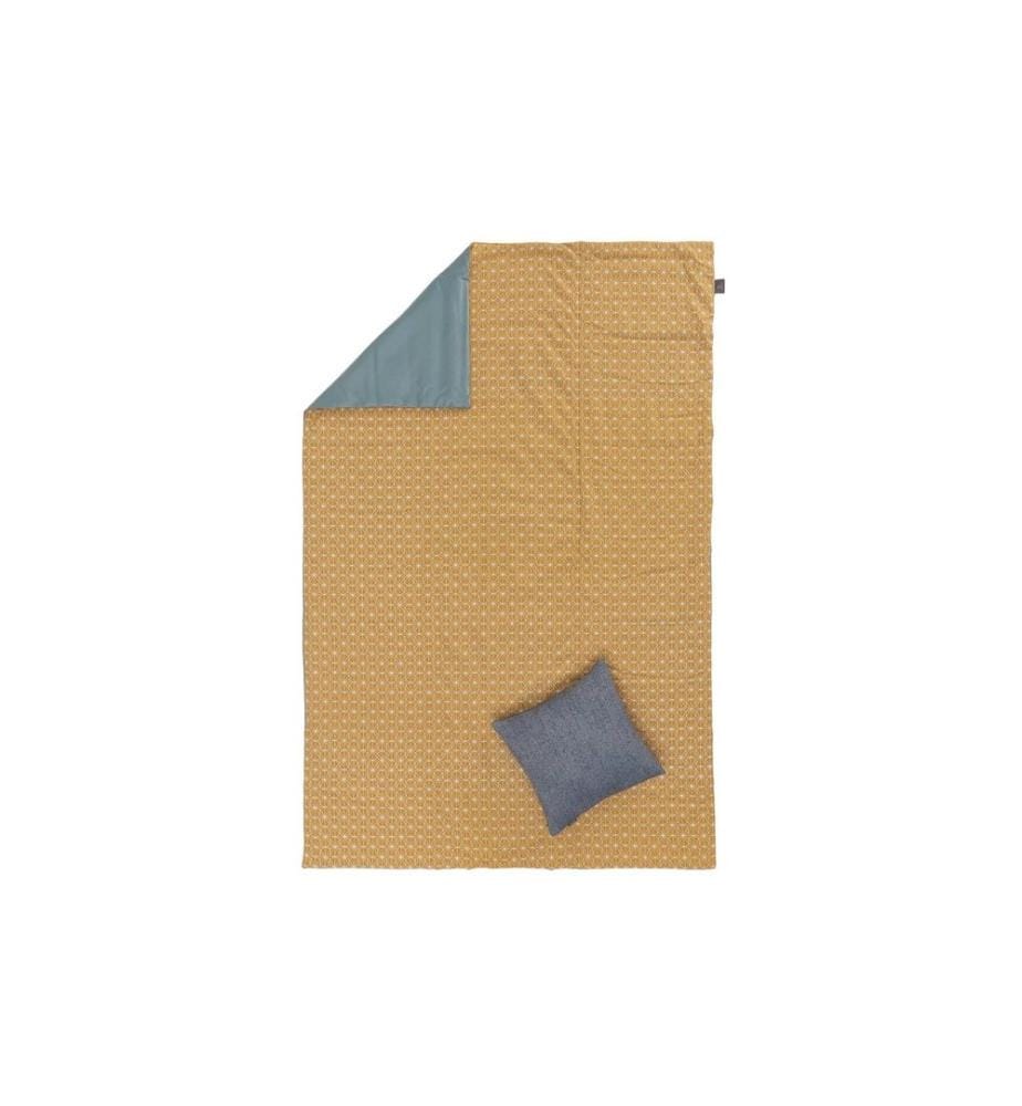 Urbanara - Picknickdecke Ankisa 130 x 190 cm - Senfgelb / Weiss