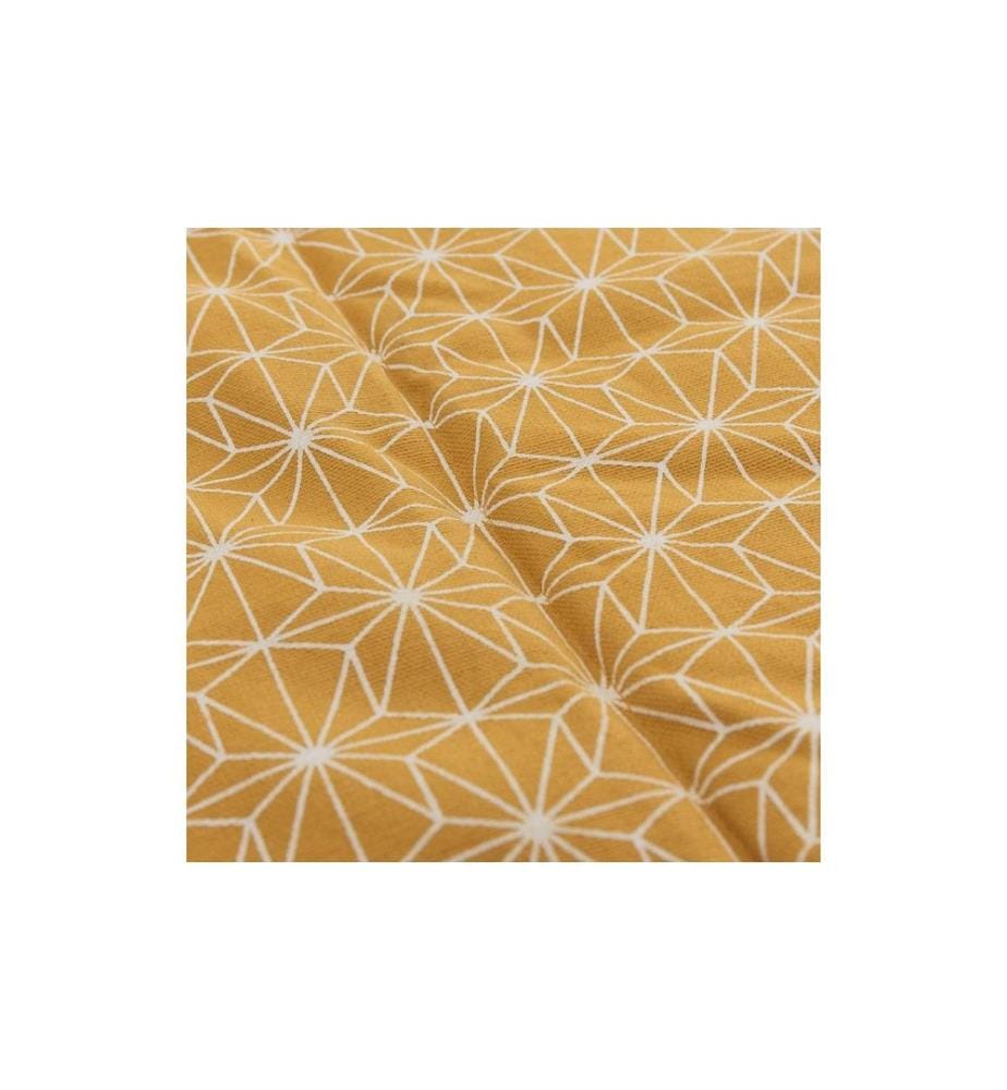 Urbanara - Picknickdecke Ankisa 130 x 190 cm - Senfgelb / Weiss