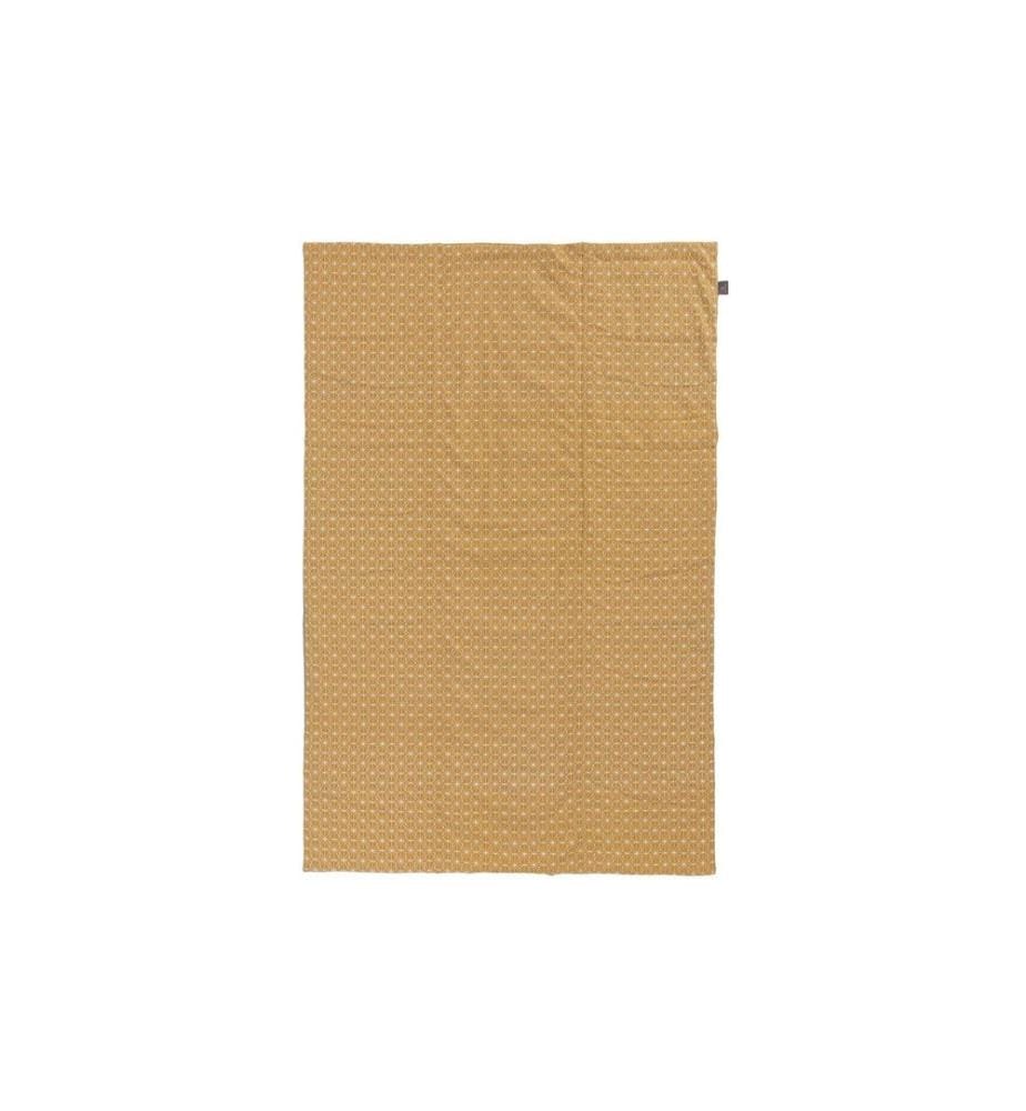 Urbanara - Picknickdecke Ankisa 130 x 190 cm - Senfgelb / Weiss