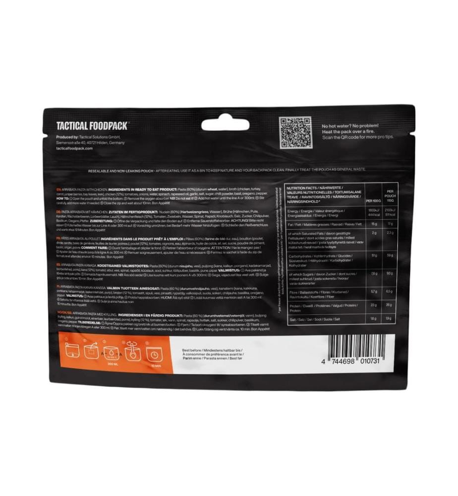 Tactical Foodpack - Hauptgericht Arrabiata-Pasta mit Hähnchen