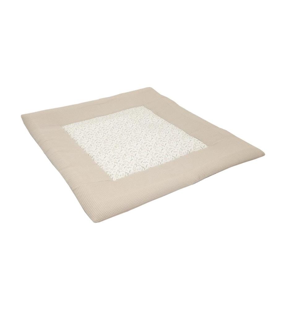 Ullenboom Krabbeldecke Waffel Floral Sand 120 x 120 cm