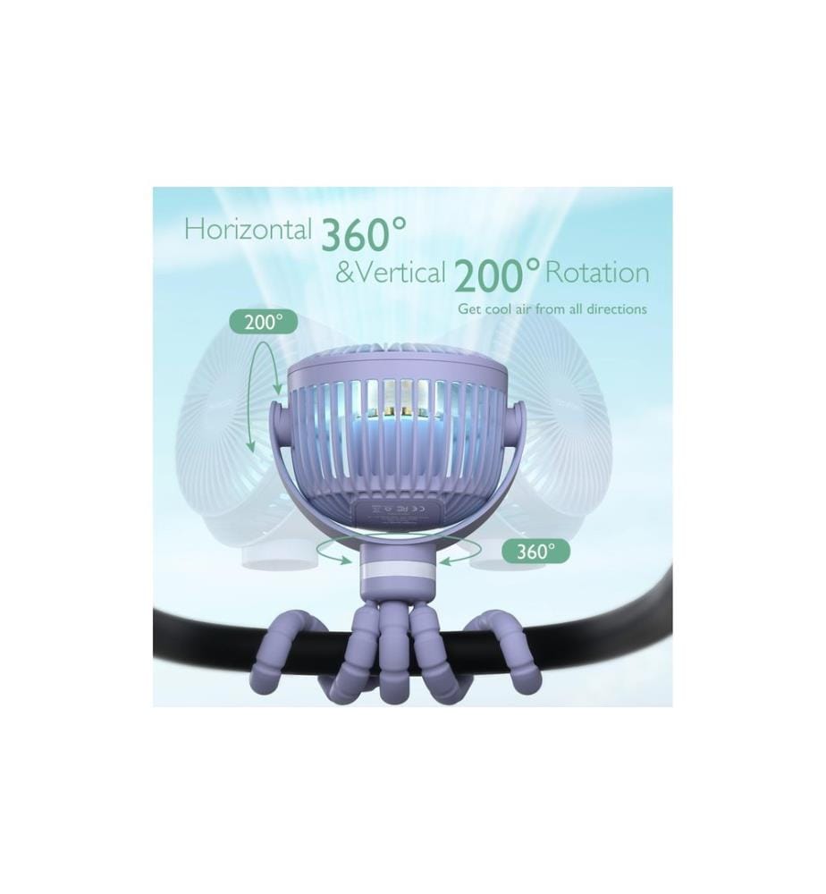 momcozy Tragbarer Kinderwagenventilator PUR Tragbarer Lila 27 W