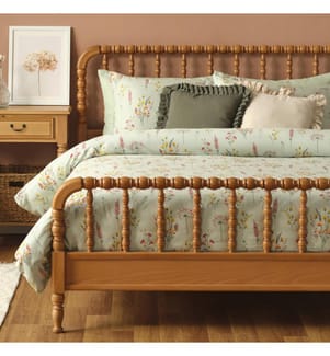 Coffret linge de lit Flores - Vert clair