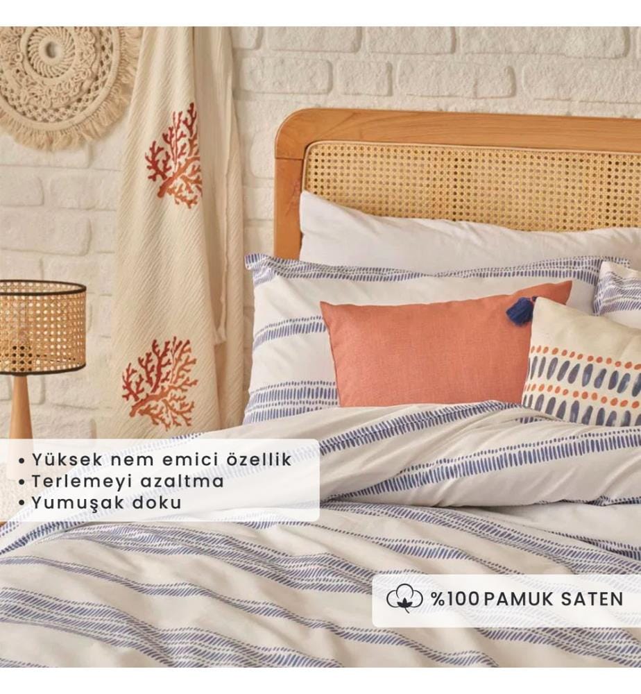 Kingsize-Bettdeckenbezug Marine 240x220 cm - Blau
