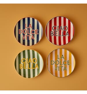 Coffret 4 Assiettes pour Pâtes - Blanc
