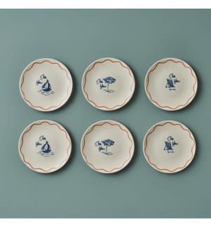 Set de plats à tarte Marine 6 pièces 19 cm - Multicolore