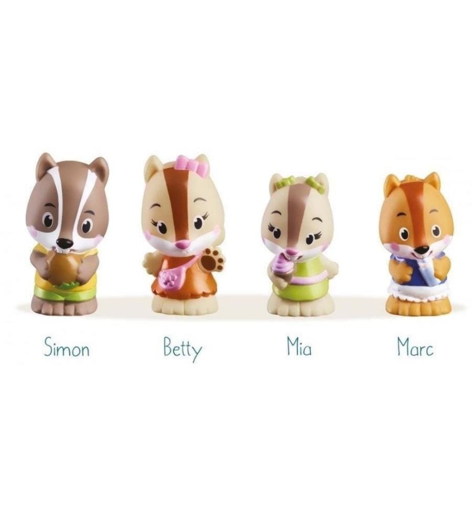KLOROFIL - Ensemble de figurines 4 personnages famille «NutNut»