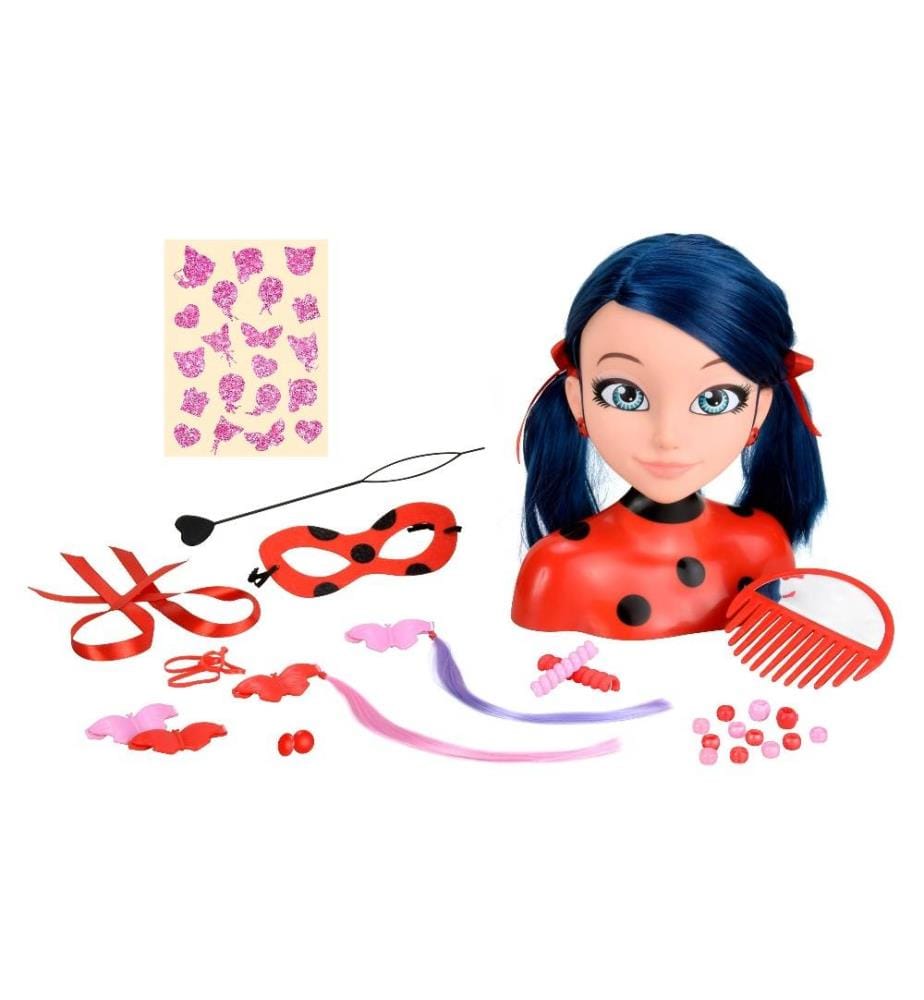 BANDAI - Beauté Miraculous Deluxe Tête à coiffer Ladybug Set