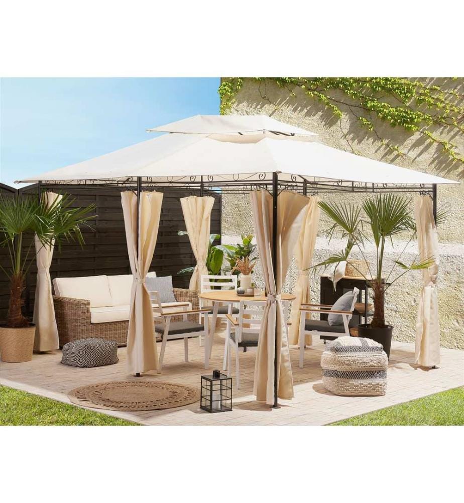 Pavillon COLOS Metall 400 cm 300 cm Beige