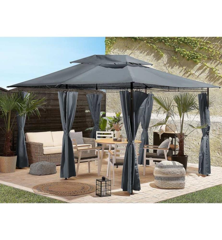 Pavillon COLOS Metall 400 cm 300 cm Graphitgrau