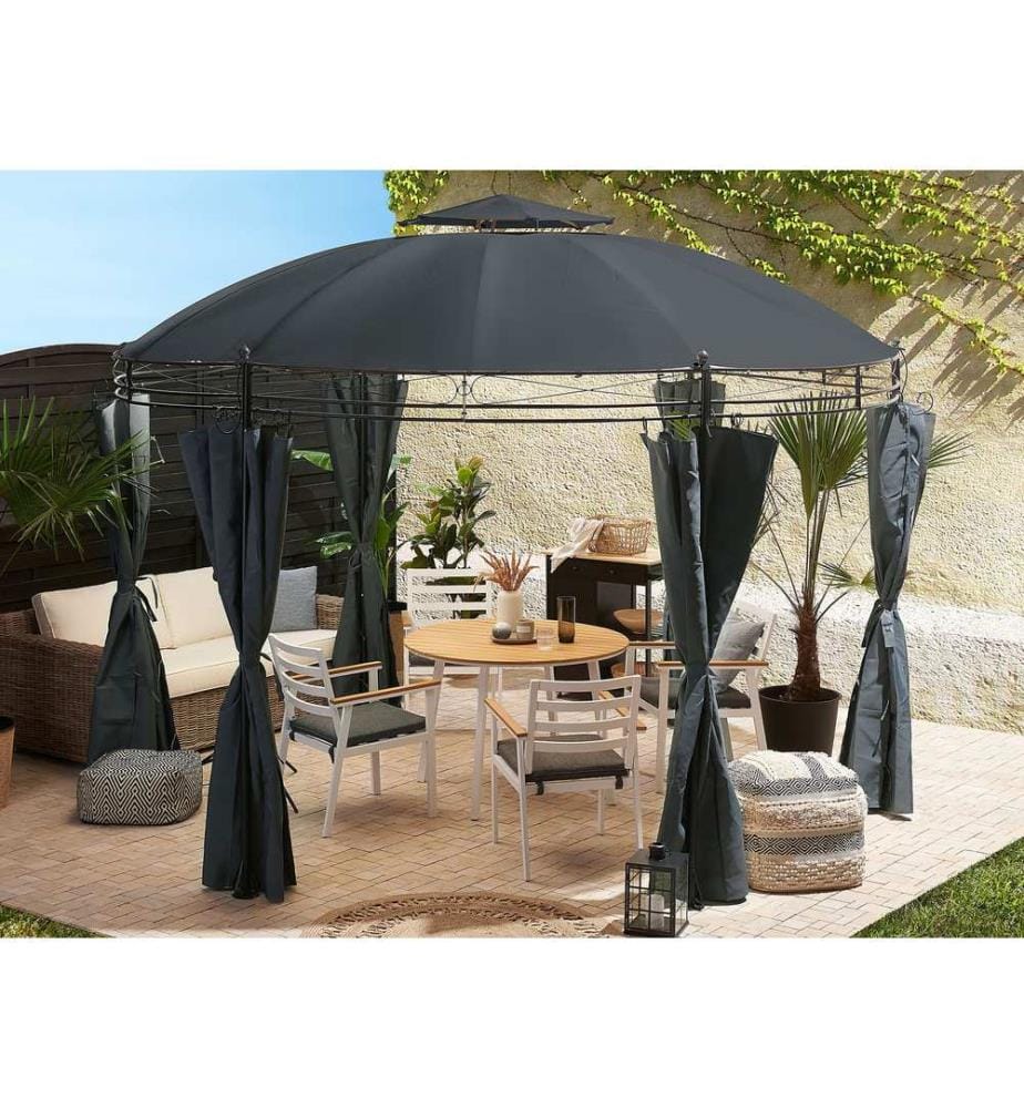 Pavillon SAFARA Metall 368 cm 368 cm Graphitgrau