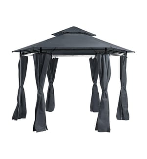 Pavillon PORTEL Metall 350 cm 350 cm Graphitgrau