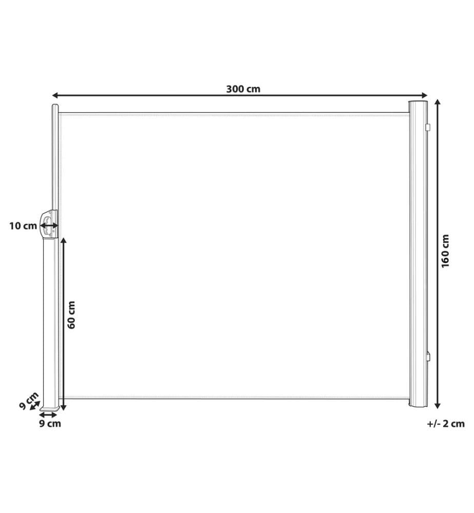 Seitenmarkise DORIO 305 cm 160 cm Graphitgrau