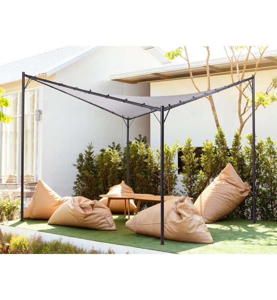Pavillon AVENTINE Metall 300 cm 300 cm Grau