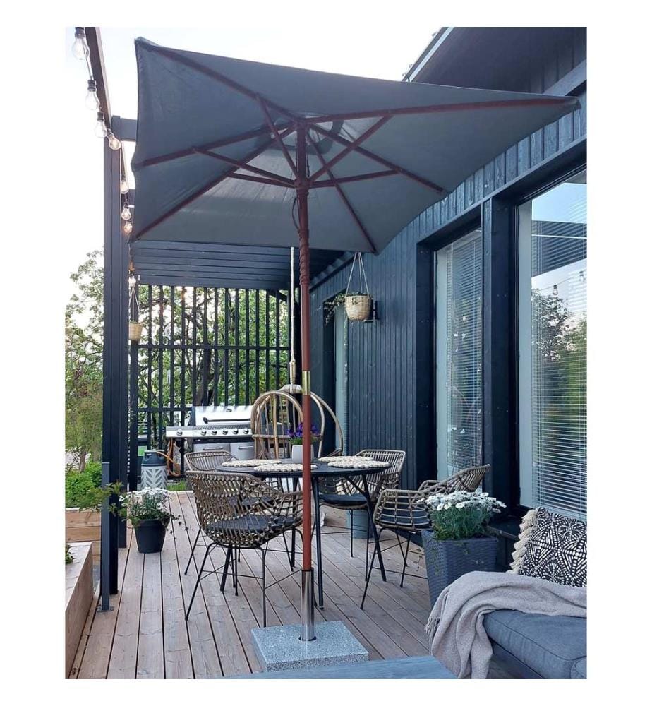 Marktschirm 195 cm FLAMENCO Dunkelgrau