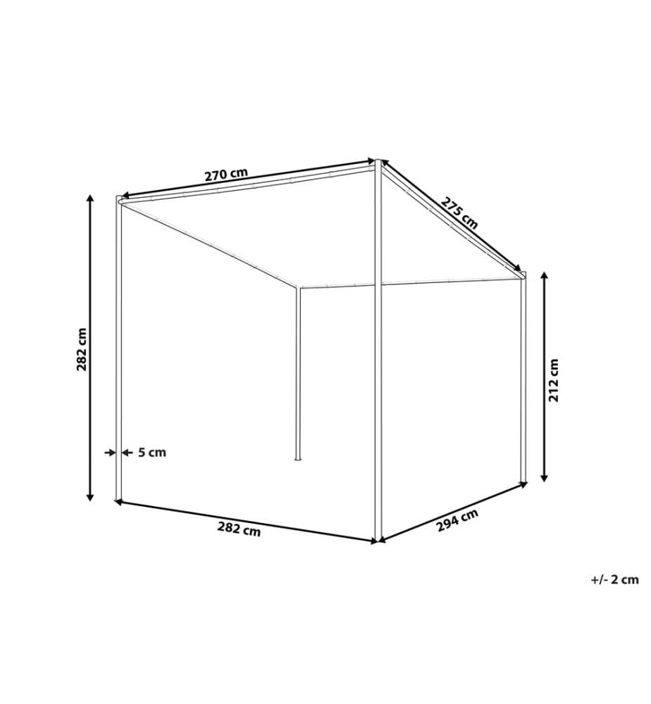 Pavillon VIMINO Metall 282 cm 294 cm Dunkelgrau