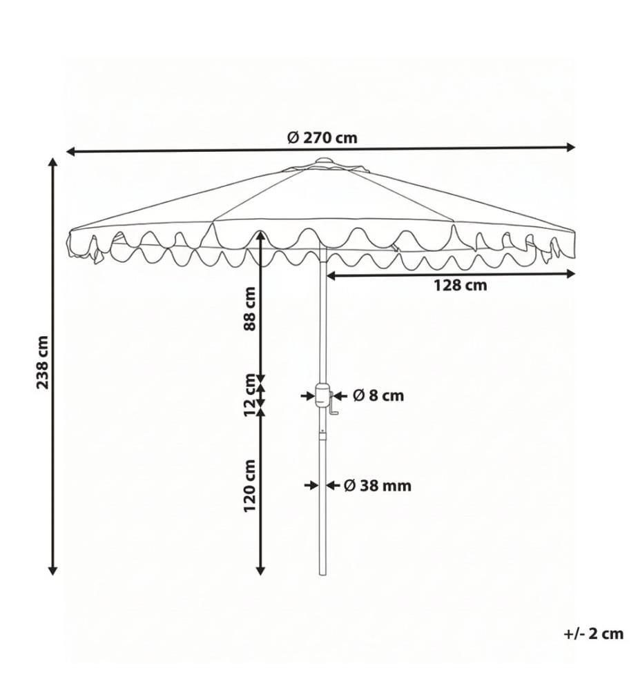 Marktschirm 270 cm ISOLOTTO Grau