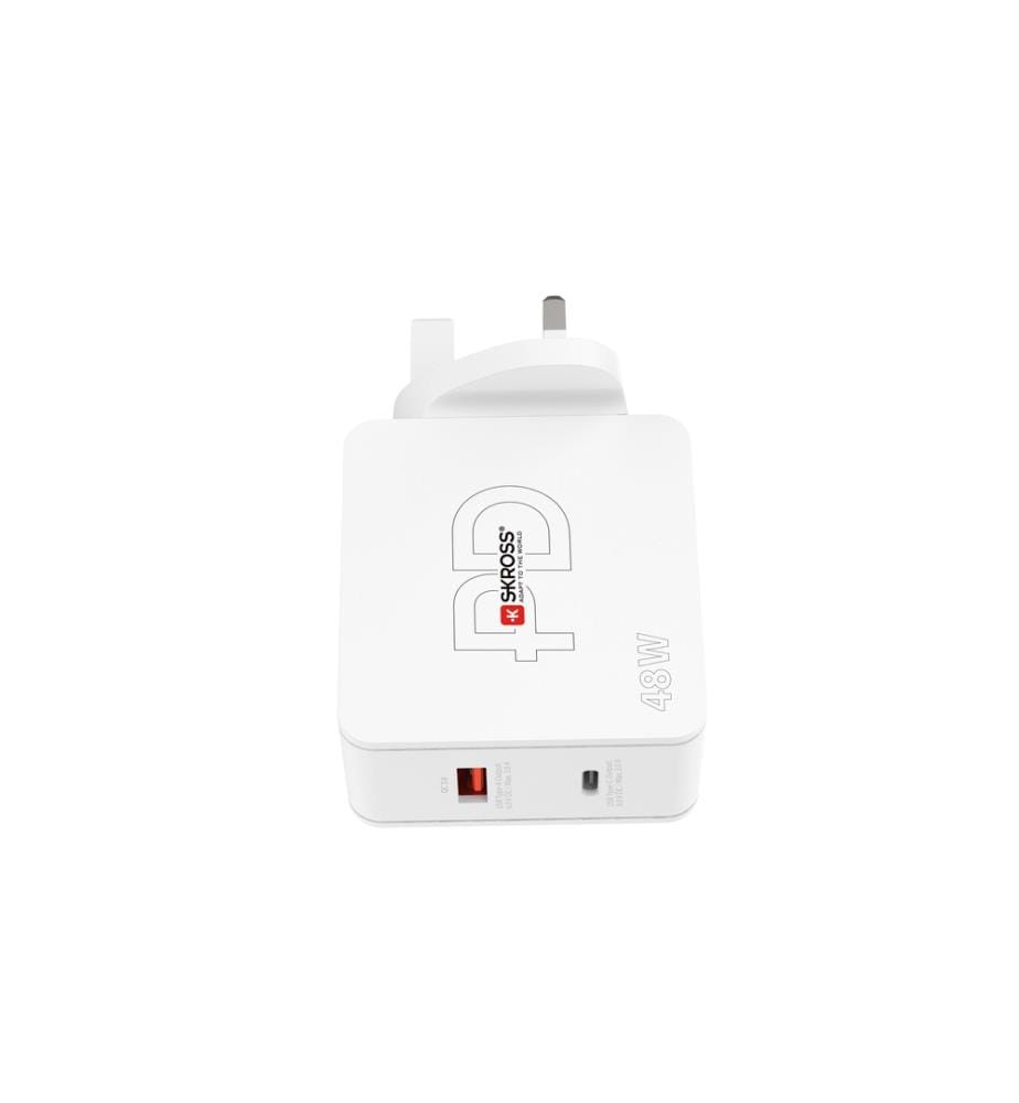 SKROSS - Chargeur mural USB Multipower 2 Pro+, Royaume-Uni, 48 W, Blanc