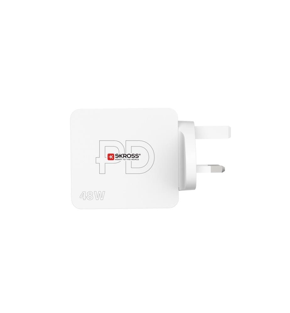 SKROSS - Chargeur mural USB Multipower 2 Pro+, Royaume-Uni, 48 W, Blanc