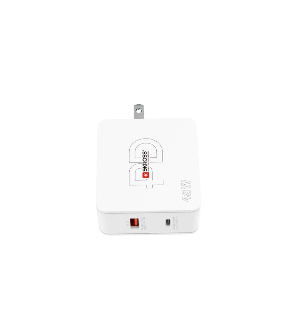 SKROSS - Chargeur mural USB Multipower Combo+, US, 48 W, Blanc