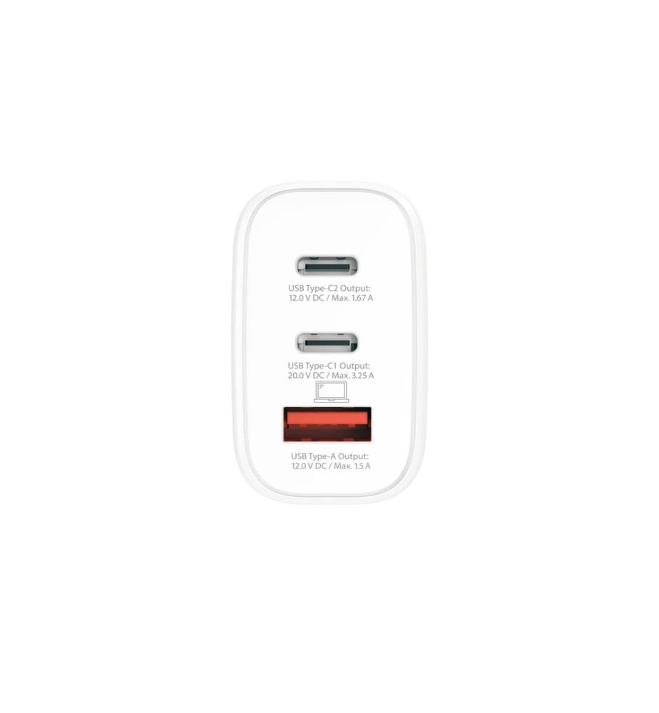 SKROSS - USB-Wandladegerät GaN EU, 2x USB-C, 1x USB-A, 65 W, Weiss