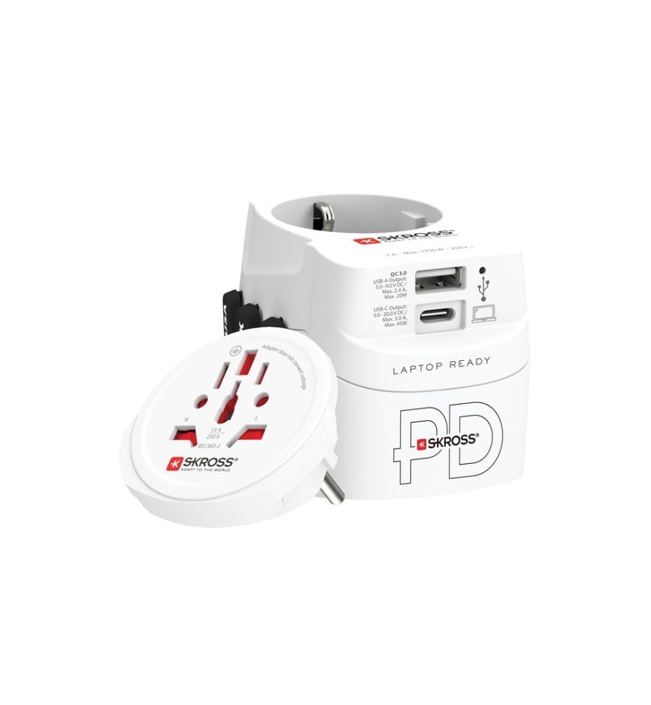 SKROSS - Reiseadapter Pro Light, 1 x USB-A und C
