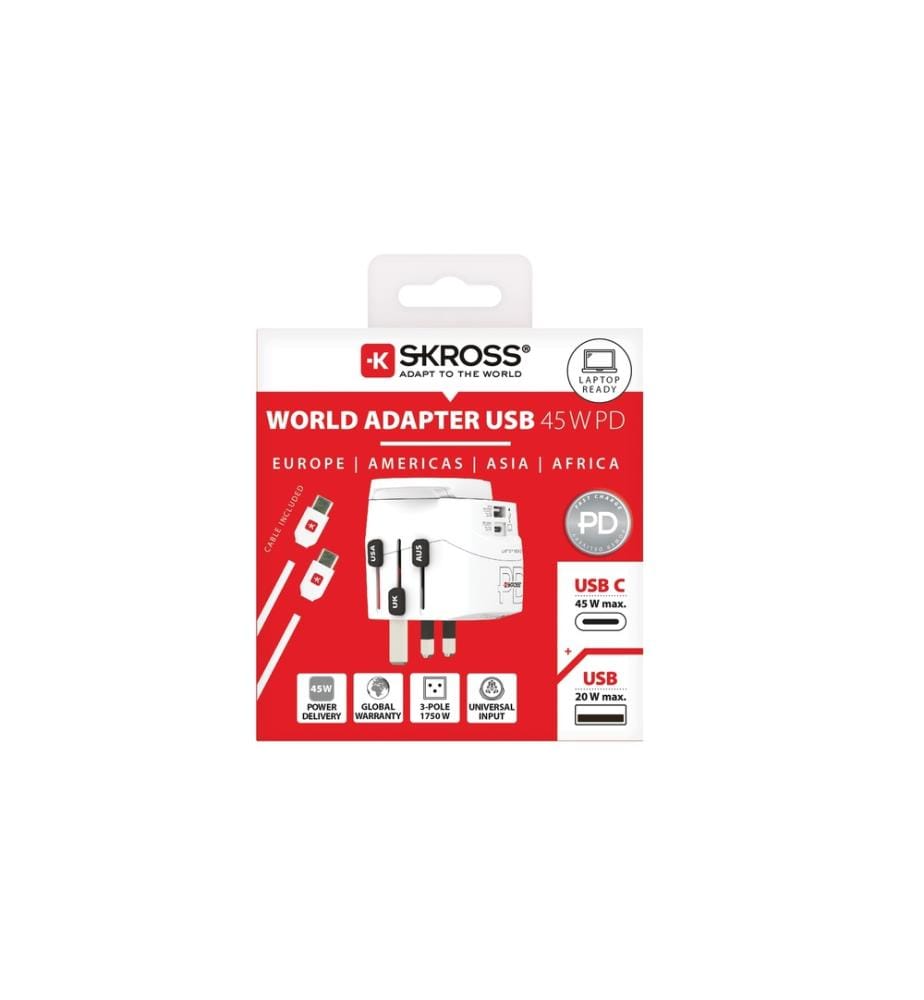 SKROSS - Reiseadapter Pro Light, 1 x USB-A und C