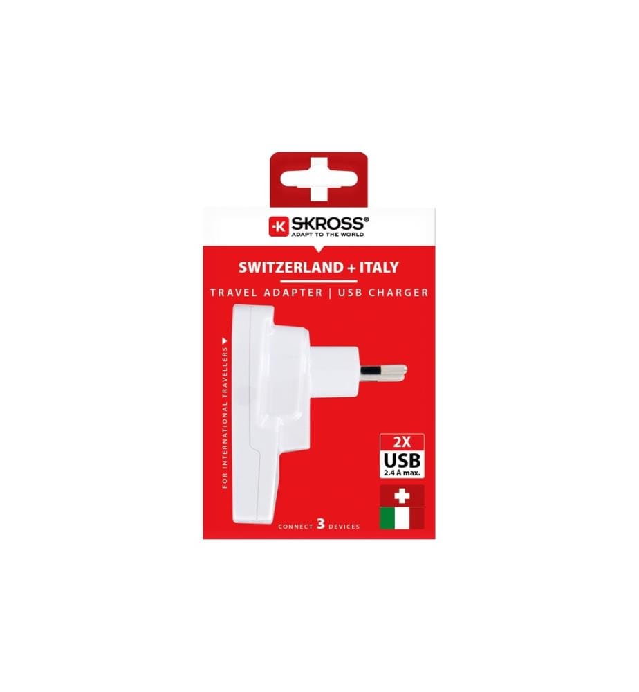 SKROSS - Reiseadapter Country World / CH-IT-BRA, USB