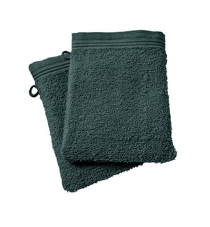 2er-Set Waschhandschuhe Spa aus 100% Baumwolle 15 x 21 cm Smaragdgrün