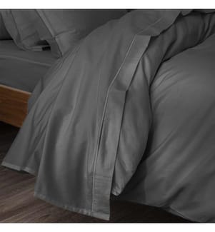 Perkal-Flachbettlaken 180 x 290 cm - Schiefer