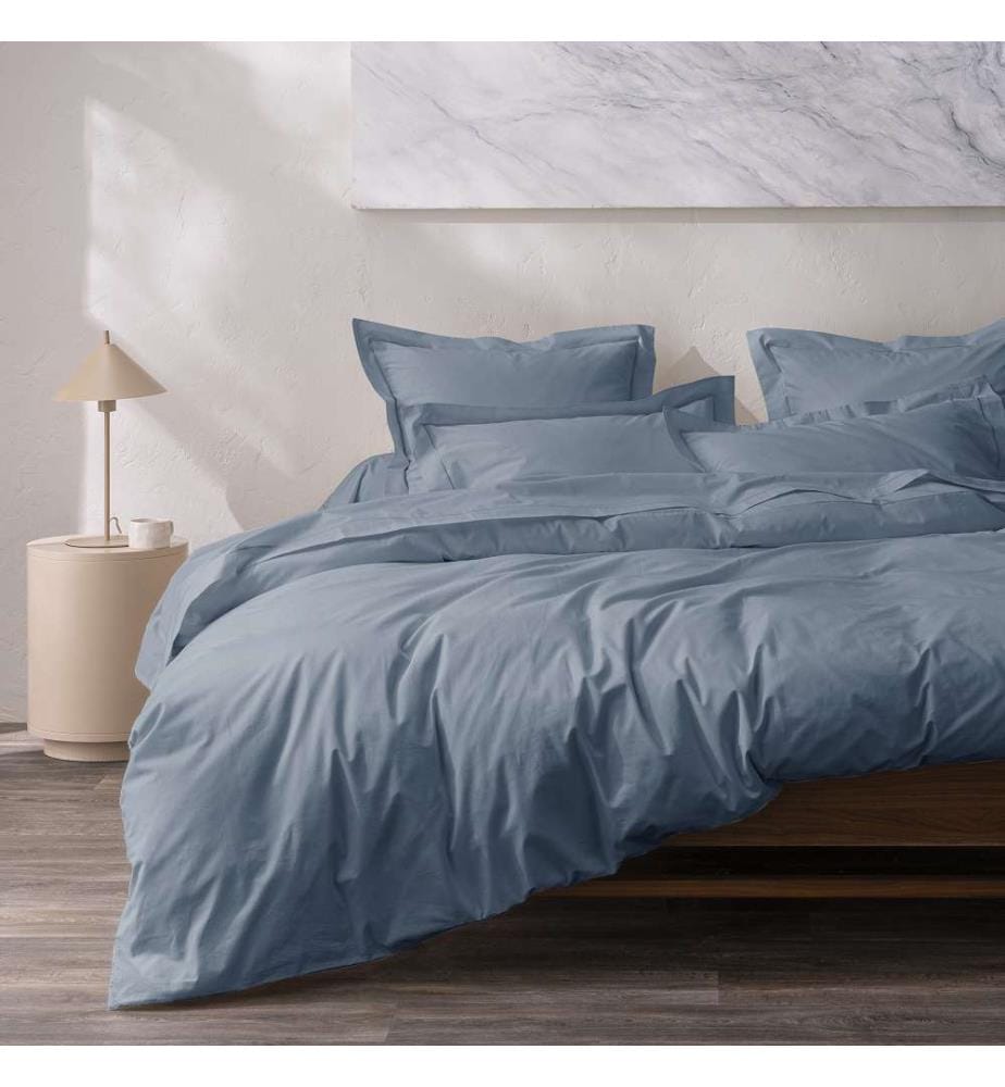 Bettdeckenbezug aus Perkal 140 x 200 cm - Jeansblau