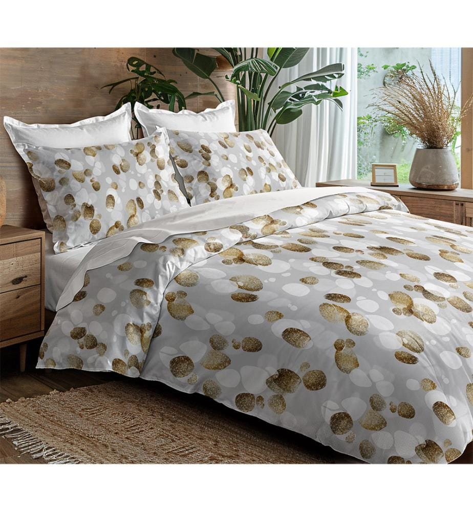 3P Bettwäsche "Louna" 240 x 220 cm Kiesel Gold