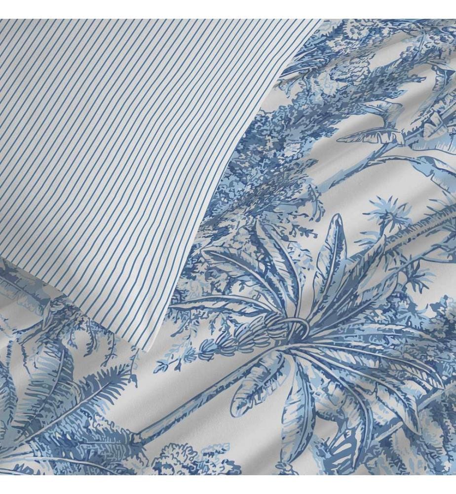 Bettdeckenbezug 140 x 200 cm und Spannbettlaken 90 x 190 cm - Adama Azur