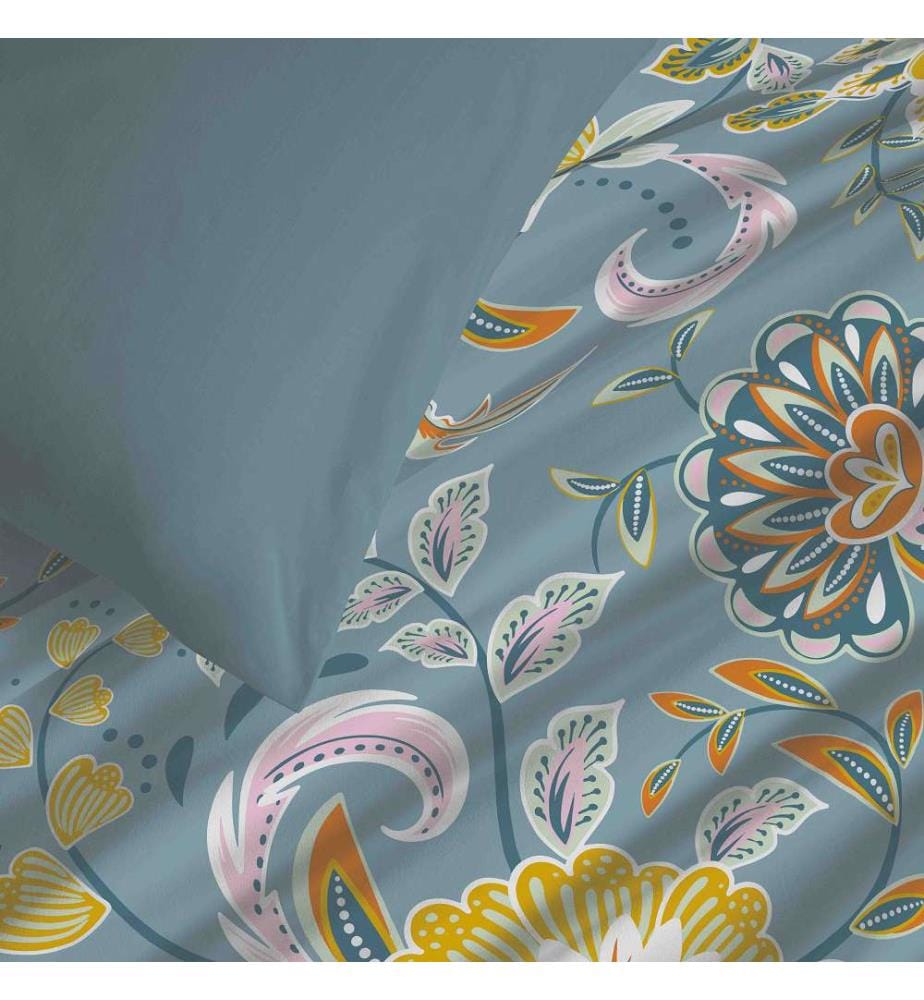 Bettdeckenbezug 140 x 200 cm und Spannbettlaken 90 x 190 cm - Bergamotte Türkis