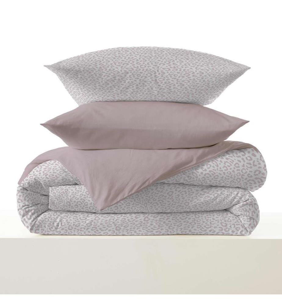 Bettbezug 140 x 200 cm und Spannbettlaken 90 x 190 cm - Diana Blush