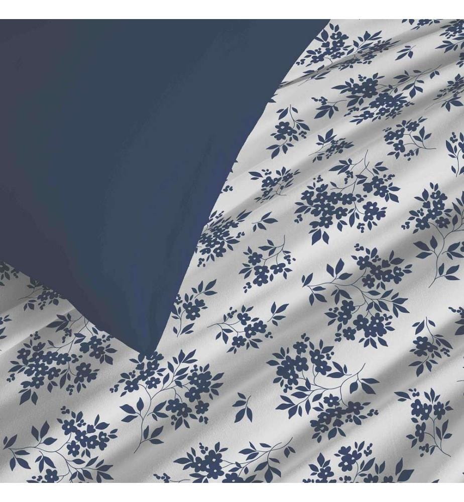 Bettdeckenbezug 140 x 200 cm und Spannbettlaken 90 x 190 cm - Eloise Blau