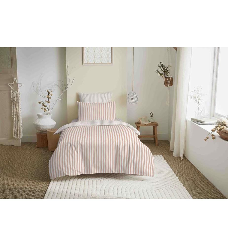 Bettdeckenbezug 140 x 200 cm und Spannbettlaken 90 x 190 cm - Palermo Blush