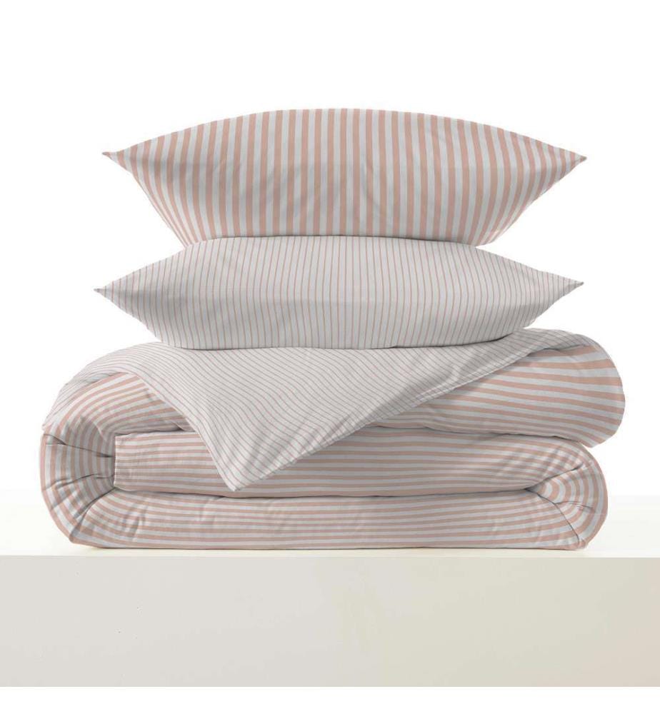 Bettdeckenbezug 140 x 200 cm und Spannbettlaken 90 x 190 cm - Palermo Blush