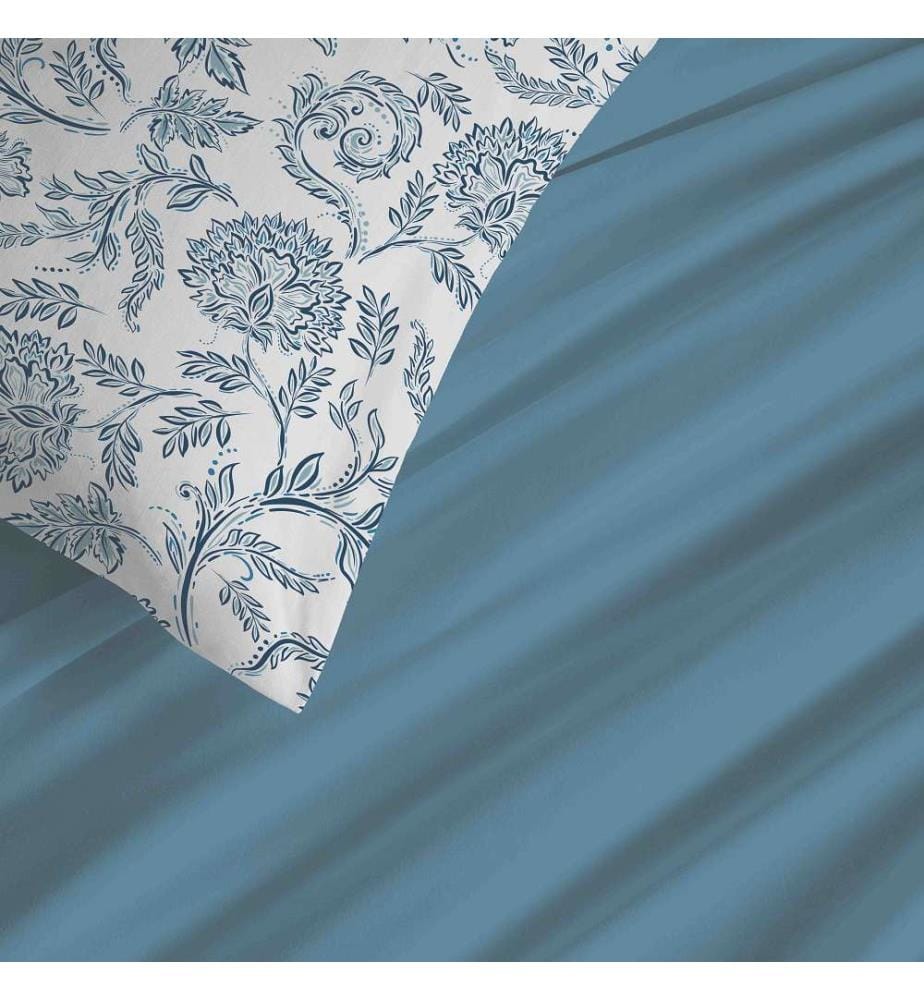 Bettdeckenbezug 140 x 200 cm und Spannbettlaken 90 x 190 cm - Salma Blau