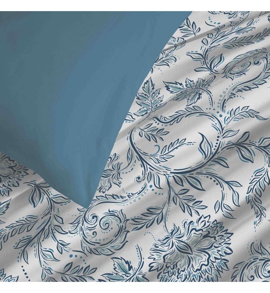Bettdeckenbezug 140 x 200 cm und Spannbettlaken 90 x 190 cm - Salma Blau