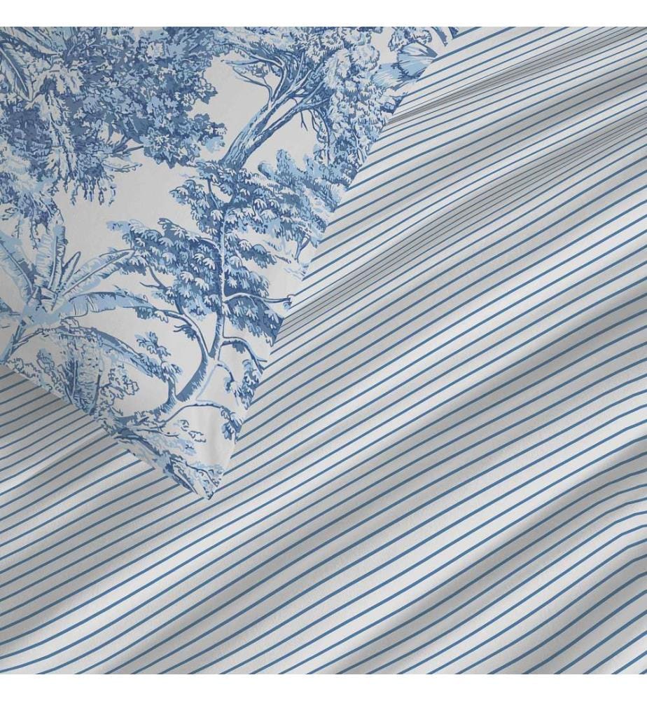 Bettdeckenbezug 220 x 240 cm und Spannbettlaken 140 x 190 cm - Adama Azur