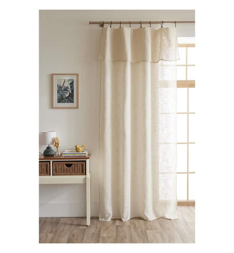 Verstellbarer Vorhang + 8 Ringe Klemme 140 x 270 cm - Sand